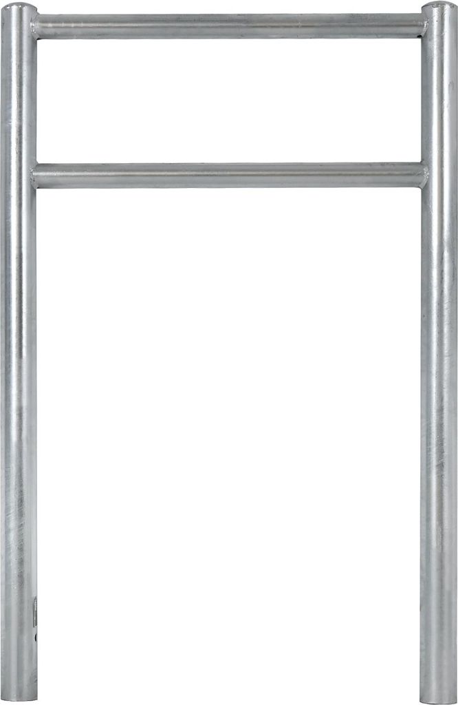 Fahrradanlehnbügel mit Knieholm 115x75 cm Stahl feuerverzinkt Ø 60 mm zum Einbetonieren grau Typ H