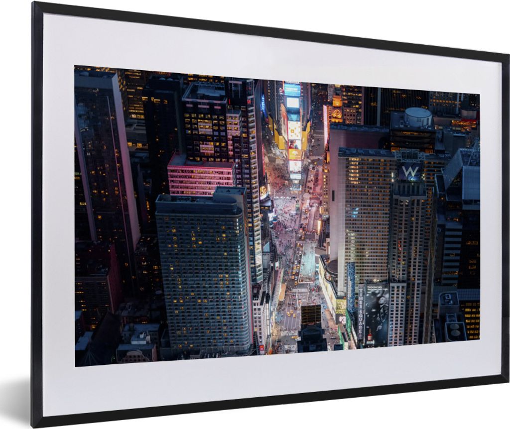 MuchoWow MuchoWow Gerahmtes Poster Blick von oben auf den Times Square in New York 60x40 cm - Poster mit zchwarzem Bilderrahmen - Schlafzimmer ...