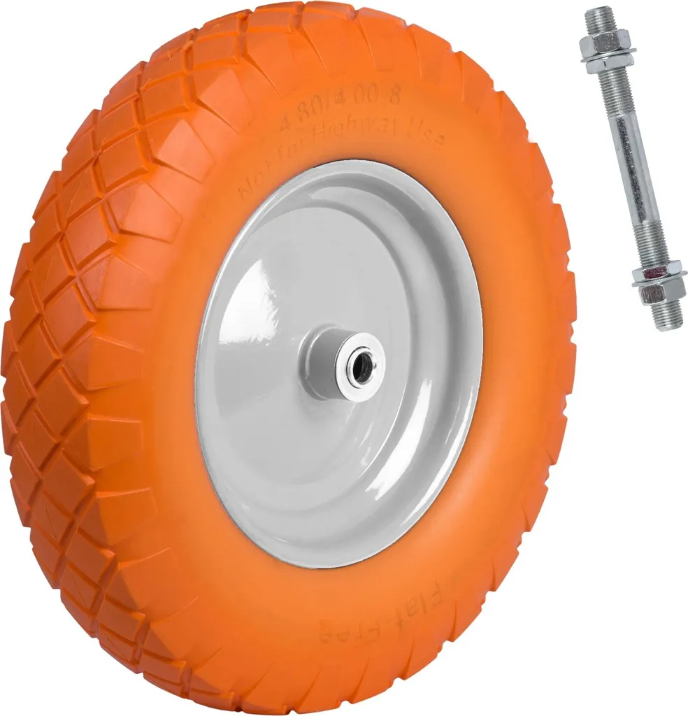 Pneu brouette tubeless 4.00-8 Humberg orange et blanc increvable