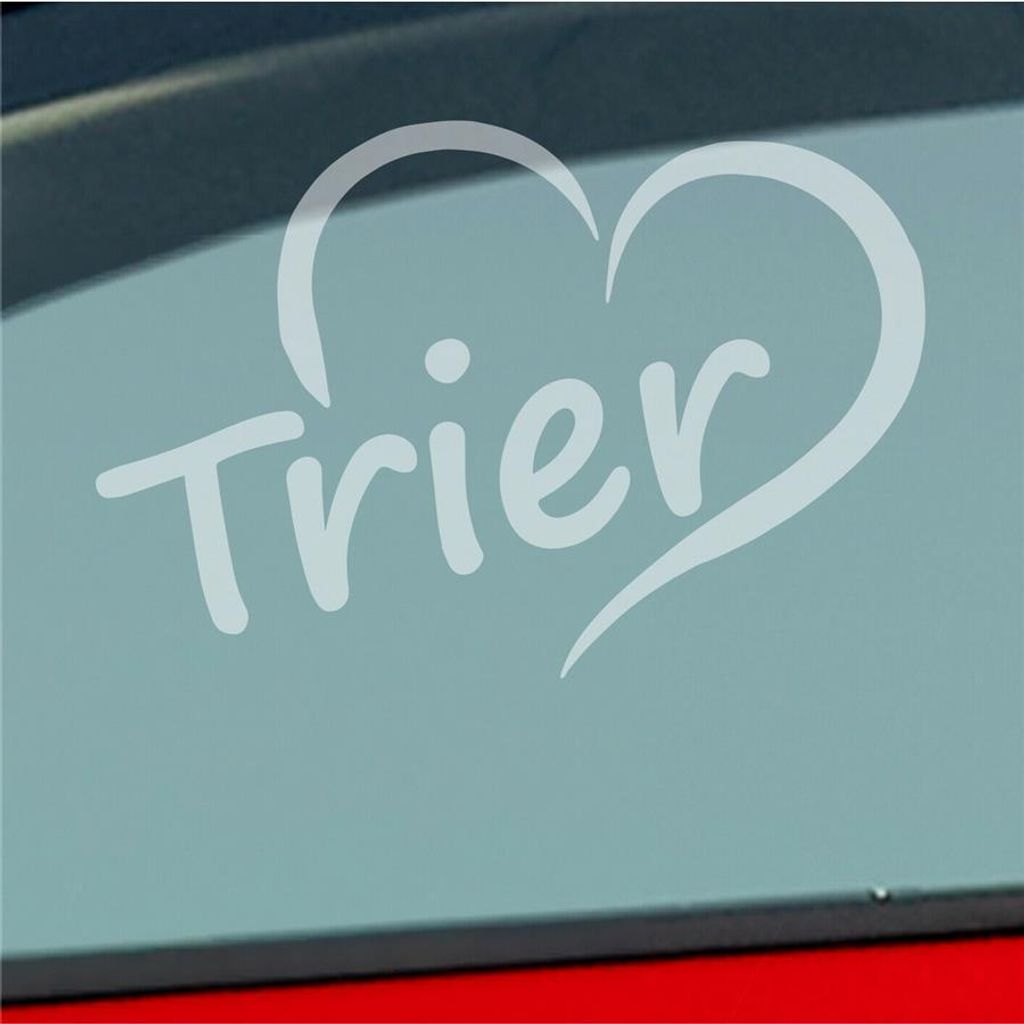 Auto Aufkleber Trier Herz Stadt City Liebe Love Heart Heimat 12x8 cm Milchglas Sticker Heckscheibenaufkleber