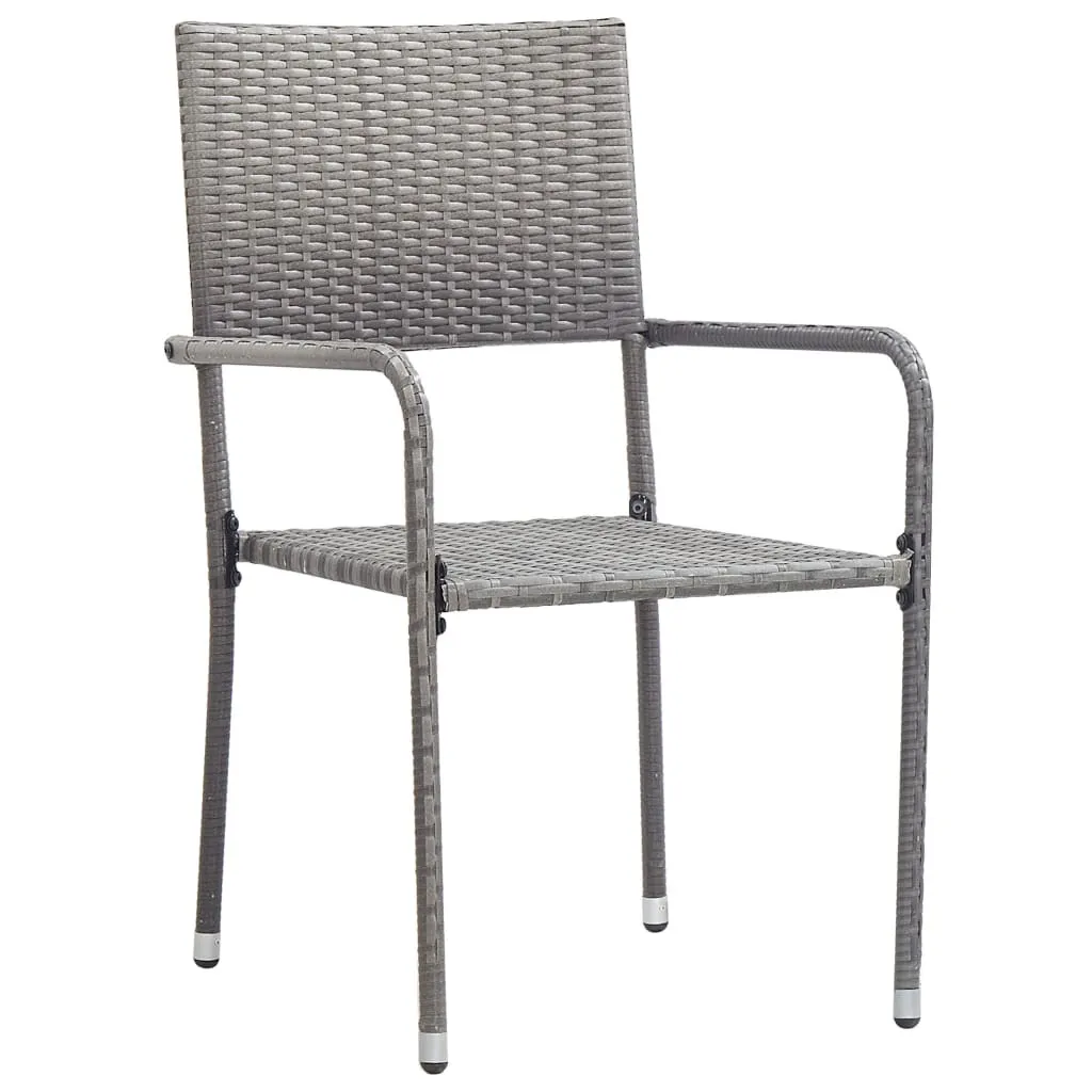 SYFAX Sedie da Giardino Impilabili 2pz Grigie Polyrattan - Salvaspazio