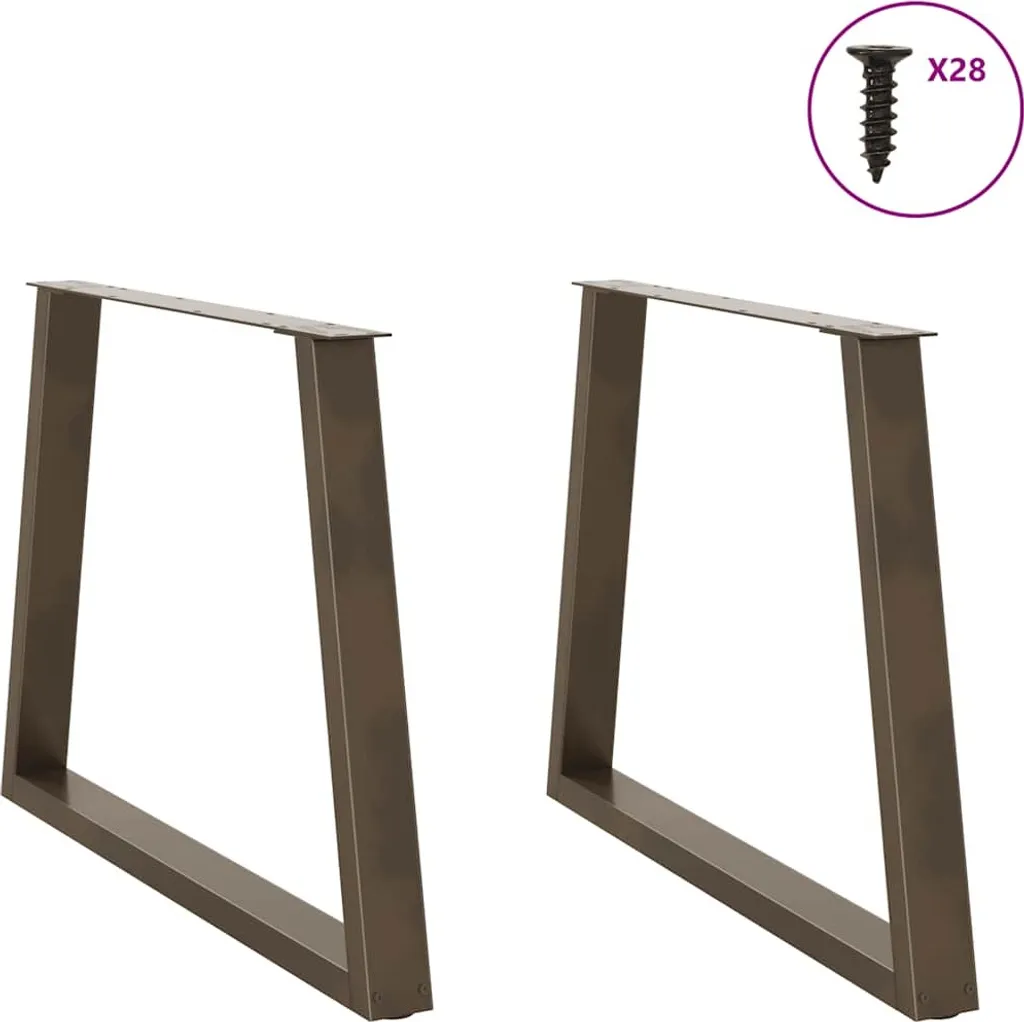 vidaXL Gambe del tavolo da pranzo a forma di V 2 pezzi in acciaio naturale 90x(72-73,3) cm acciaio - 2