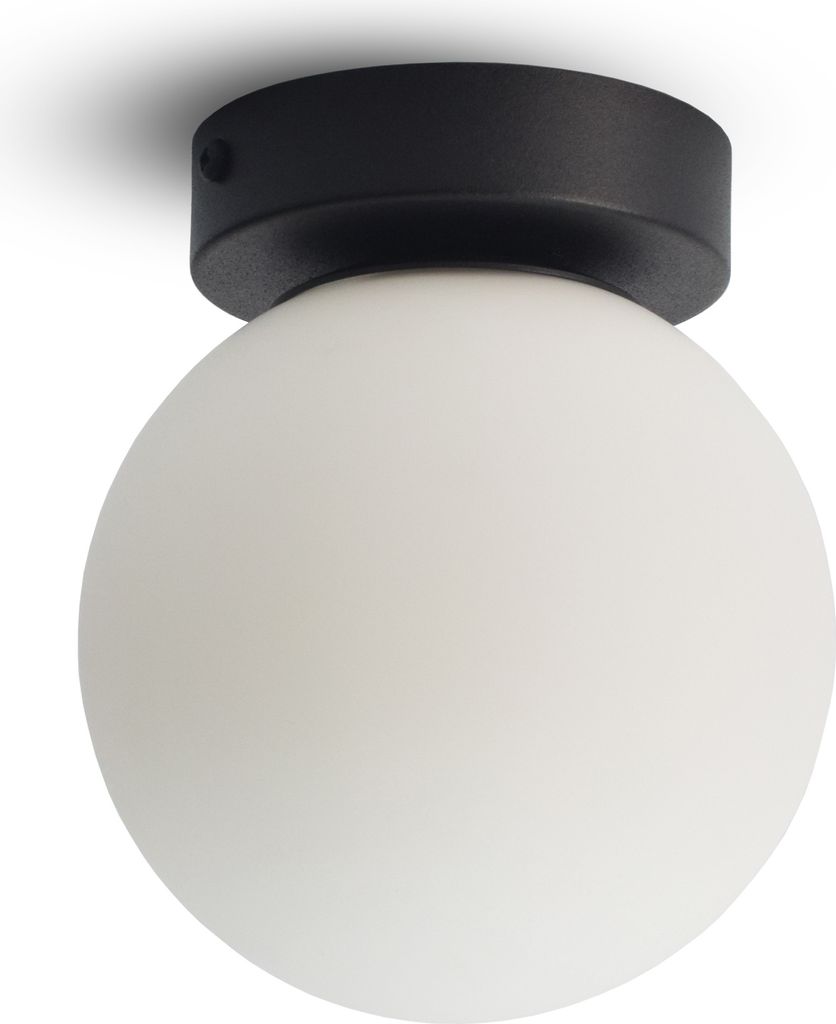 Deckenleuchte LED 15W - Deckenlampe schwarz-weiß G9, Hängelampe wohnzimmer - Weiß Glas Kugeln 14 cm