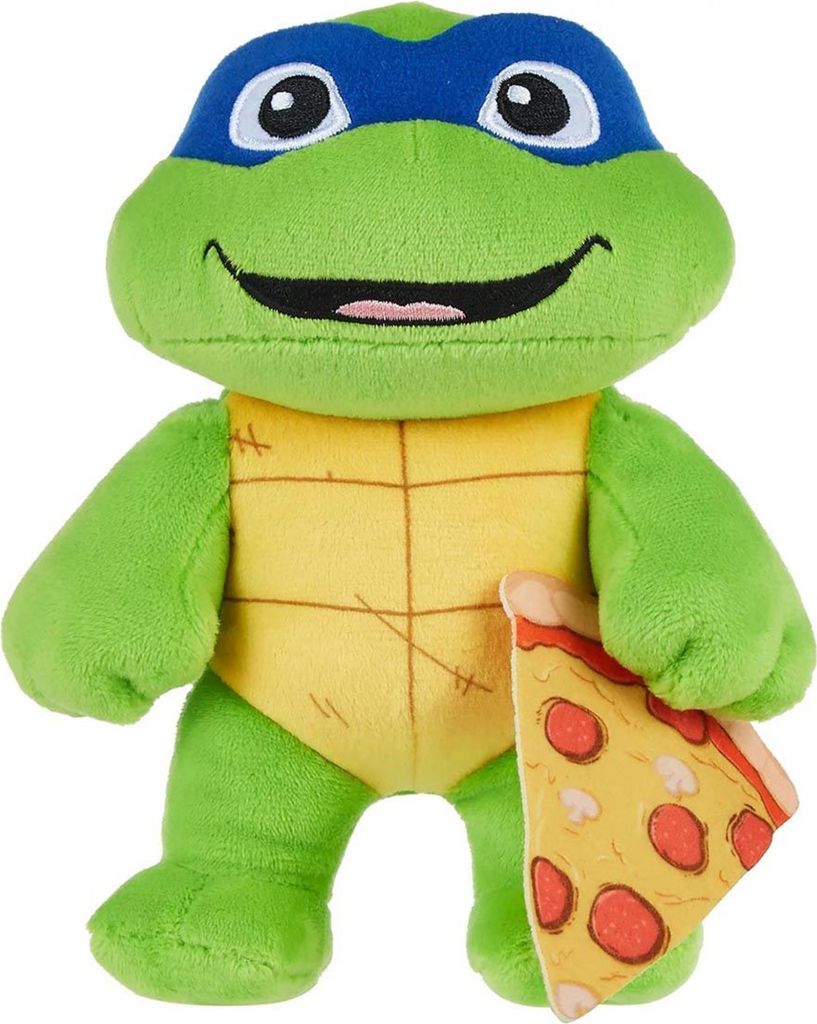 Mattel HRC76 Display sort. - Teenage Nutant Ninja Turtles - Plüschfigur, 16 cm Leonardo