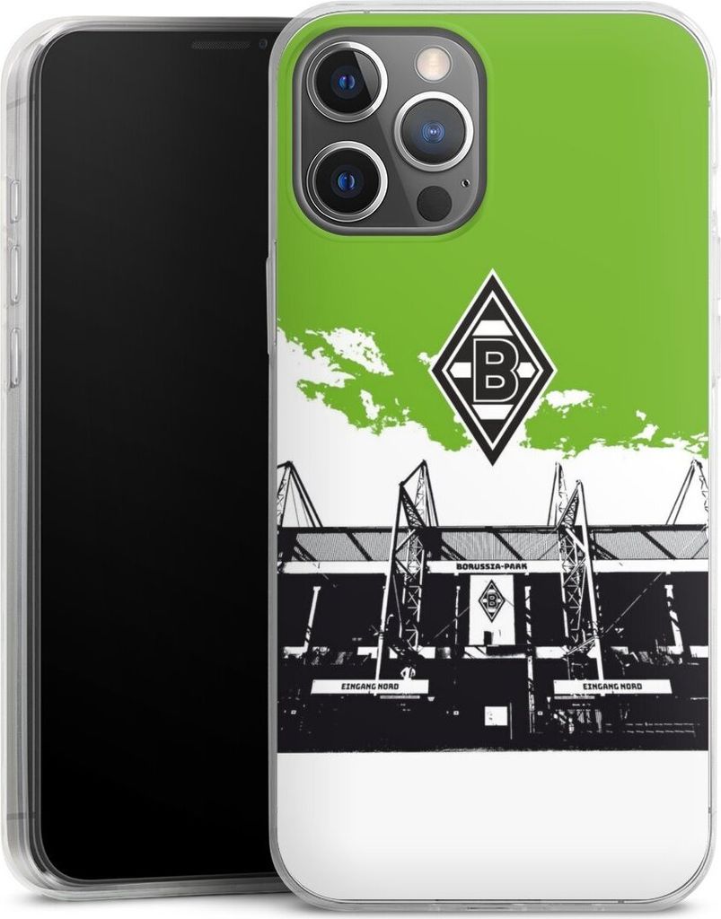 DeinDesign Slim Hülle für Apple iPhone 12 Pro Max Silikon Case Ultra Dünn Handyhülle Borussia Mönchengladbach Fanartikel Stadion