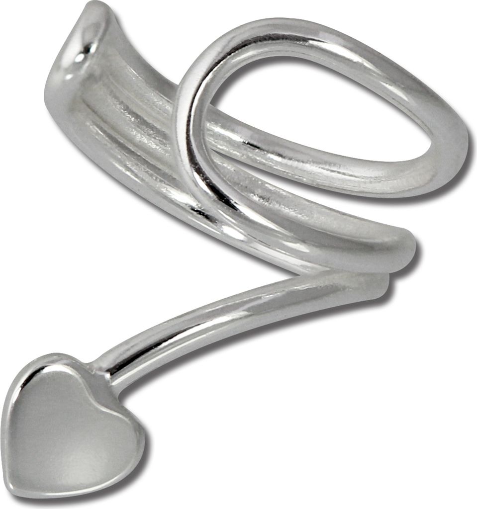 SilberDream Ohrklemme für Damen 925 Silber Herz Ear Cuff Ohrringe SDO8876J