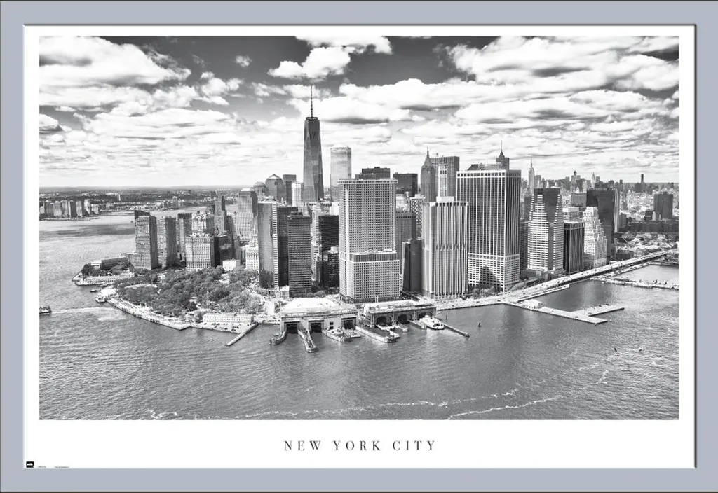 Regalo Originale: Poster New York con Cornice Argento Shinsuke