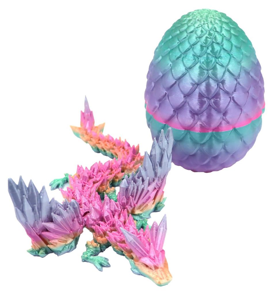 3D-gedruckte Drachenei-Figur mit beweglichen Gelenken, fliegende Drachenfigur, Fidget-Spielzeug, Drachenei mit beweglichem Drachen im Inneren, Deko...