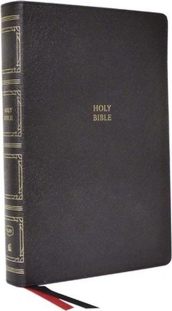 KJV Heilige Bibel: Paragraphen-Stil Großdruck Thinline mit 43.000 Querverweisen, Schwarzes Echtleder, Rote Schrift, Komfortdruck: King James Version