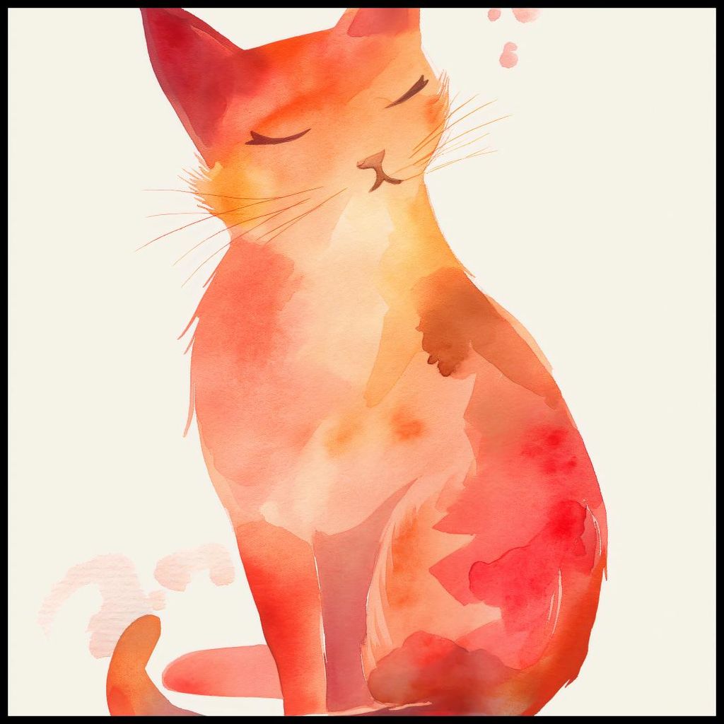 Plakat 90x90cm Aquarell Katze