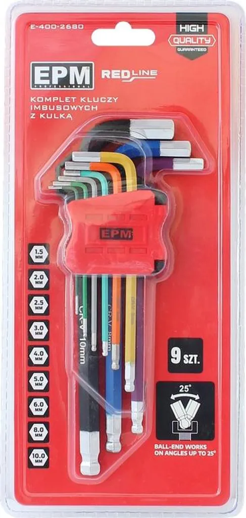 Jeu de 9 clés à bille Ligne Rouge pour accès difficile et mécanique auto - 3