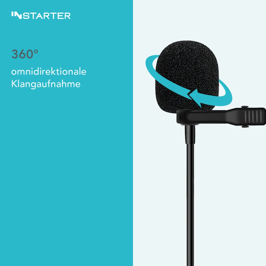 Instarter Microfono Lavalier USB-C - Migliora l'audio di Meeting e Call - 3