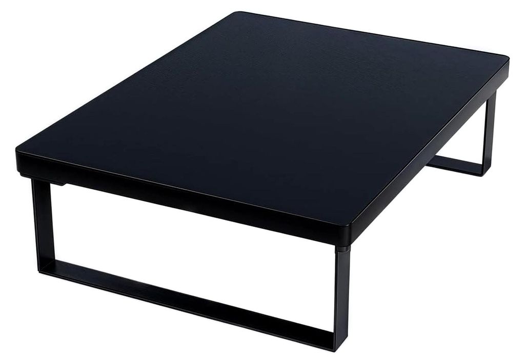 Mikrowellenregal aus Metall und Holz, Küchenorganisation, 40 x 30 x 8,5 cm, in Schwarz, Weiß, Gelb