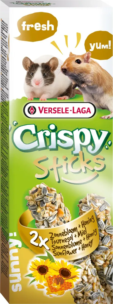 Versele-Laga Crispy Sticks per Gerbilli e Topi - Girasole e Miele 110g