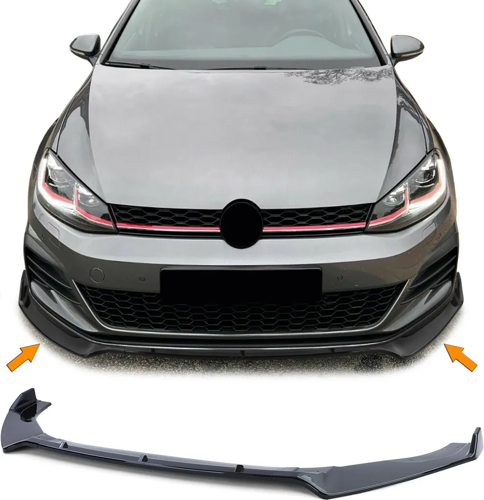Spoiler Avant Performance Noir Brillant pour VW Golf 7 GTI Phase 1 et 2