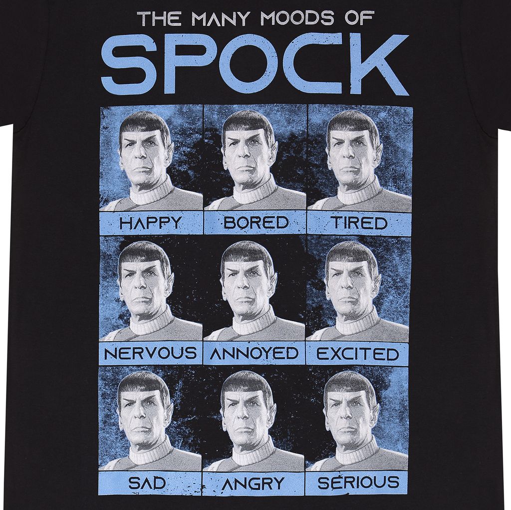 Star Trek Tričko L Black Uni Mnoho nálad Spocka Obrázok produktu 3