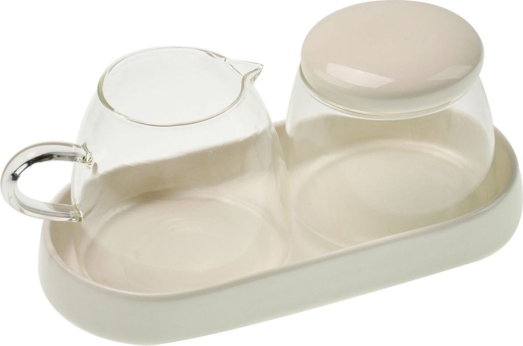 Milchkännchen & Zuckerdose aus Glas und Porzellan Produktbild 5
