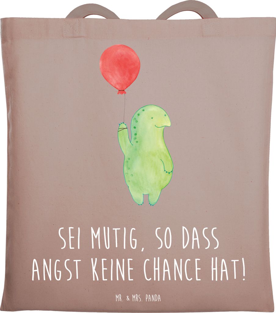 Mr. & Mrs. Panda Jutebeutel Angst überwinden - Braun Pastell - Geschenk, Baumwollbeutel, Einkaufstasche, Freude, Ermutigung, Laptoptasche, Motivat...
