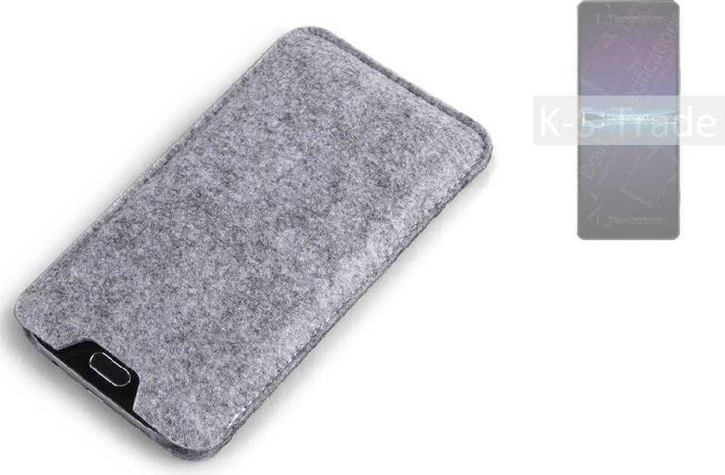 K-S-Trade Filz Handyhülle kompatibel mit Sony Xperia 1 IV Schutzhülle Filztasche Filz Tasche Case Sleeve Handy Hülle Filzhülle grau