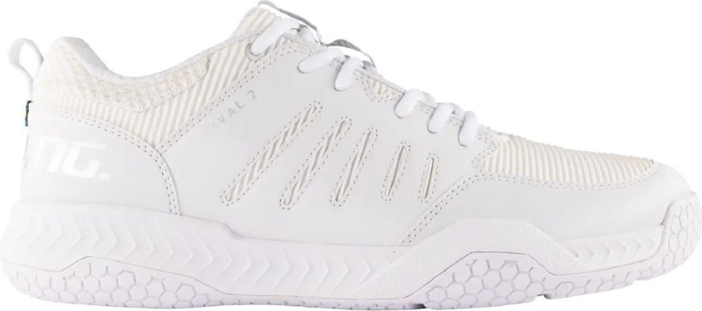 Salming Rival 2 All White Indoor Handballschuhe Hallenschuhe Sportschuhe weiß/silber 1235035-0712, Schuhgröße:46 EU