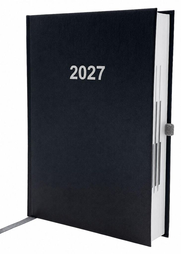 2027 ADINA Buchkalender Chefplaner A5 schwarz 1 Tag 1 Seite Produktbild 