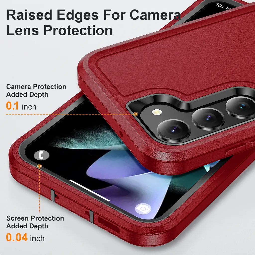 Cover Rugged Samsung Galaxy S23 Rossa - Triplo Strato con Cavalletto - 5