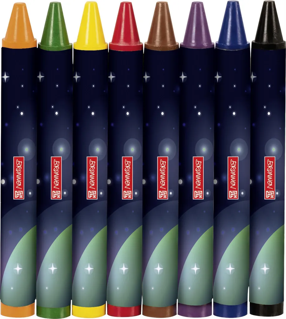 Crayons de cire pour école et dessin Robot Heroes bleu foncé, 8 pcs