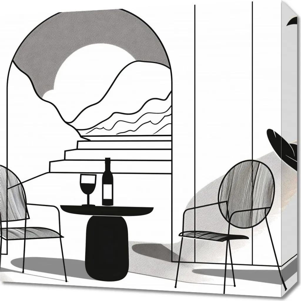 Offerta Quadro 50x50 cm Relax Monocromo | Tela Pronta da Appendere