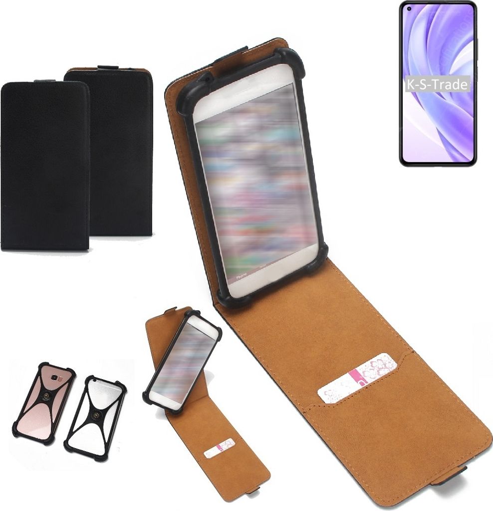 K-S-Trade Handyhülle Schutzhülle kompatibel mit Xiaomi Mi 11 Lite 5G Hülle Case Cover Flip Style Bumper schwarz 1x