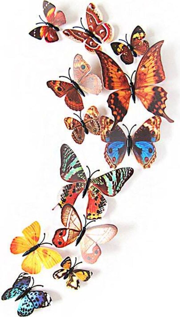 Oblique Unique 3D Schmetterlinge 12er Set für die Wand zum Produktbild 