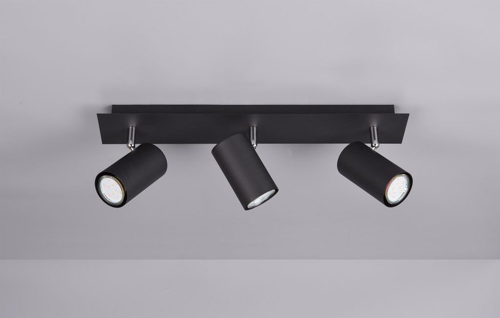 Trio Leuchten 3er Spot Marley GU10, schwarz matt Produktbild 