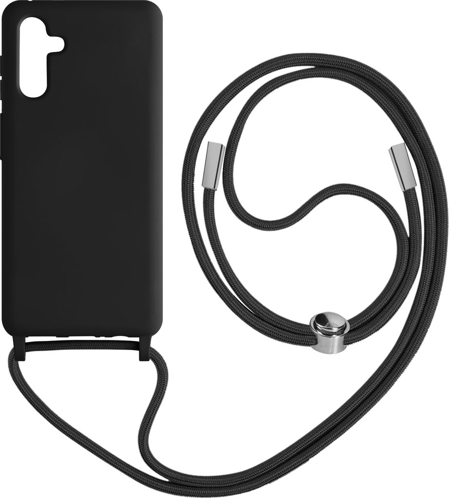 Avizar, Samsung Galaxy A34 5G Schutzhülle mit 80cm langer Nylonkette, Schwarz