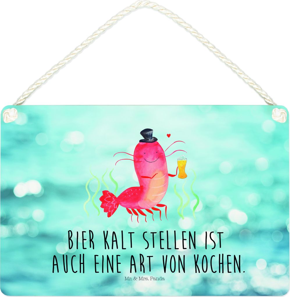 Mr. & Mrs. Panda Schild Hummer Weizen DIN A4 - Oceanblue - Geschenk, Wirtschaft, Holzschild, Kneipe, Bier, Meer, Gasthaus, Wandbild Holz, Kochen, T...