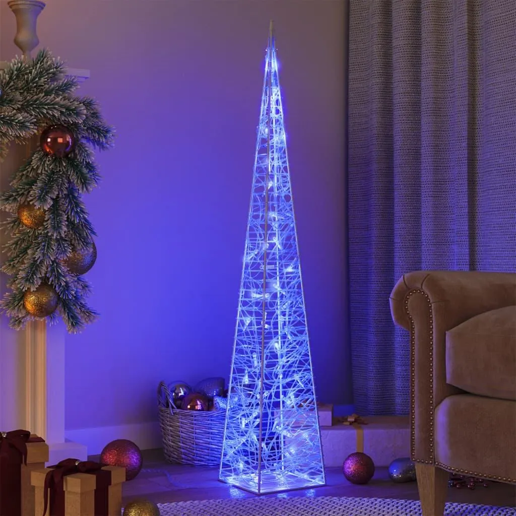 Cône lumineux LED bleu haute luminosité en acrylique résistant 120 cm