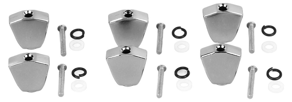 6 Stück Gitarrenstimmknöpfe, Griffe, Knöpfe, Metall, Silber