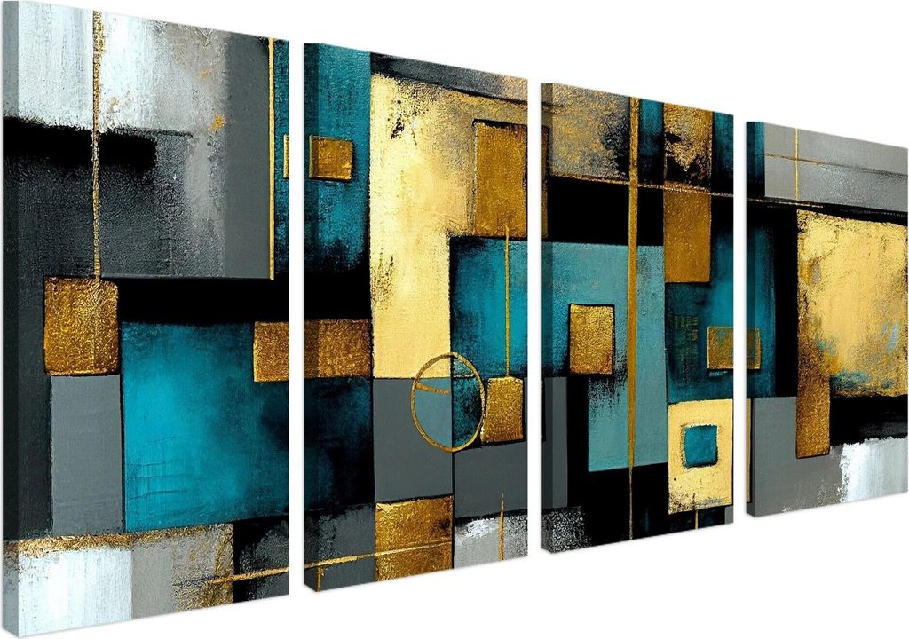 Wandbild Wanddeko Glamour auf Leinwand - ökologische Tinte, Wasserfest - 4 Teilig 80x160 cm Leinwandbilder für wohnzimmer, schlafzimmer