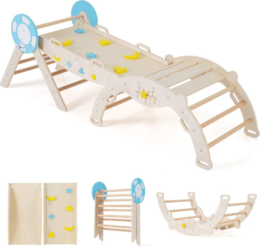 Kletterset für Kleinkinder mit Rutsche, Bogen und Bausteinen