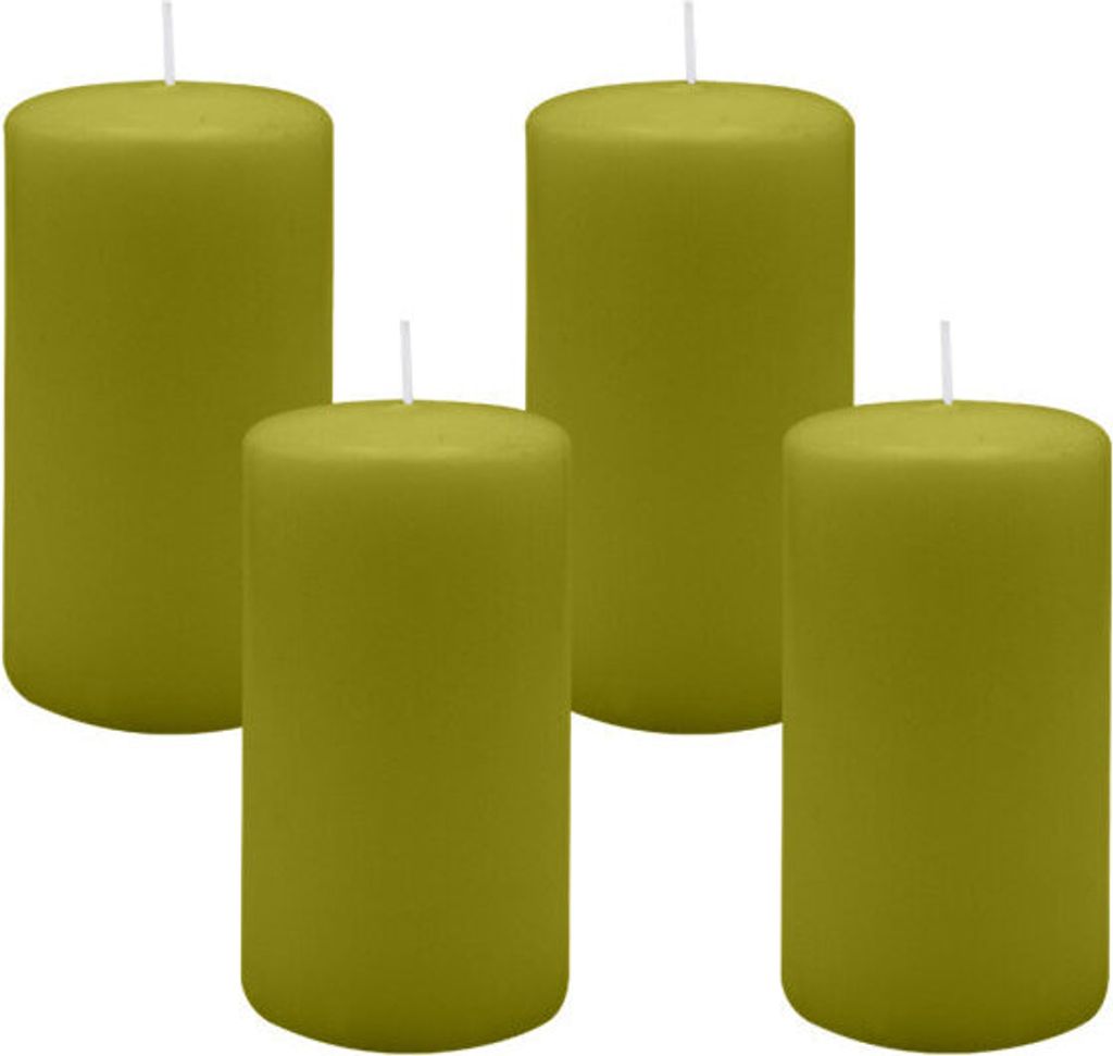 4er Set Adventskranzkerzen Scottish Grün Ø 70 x 130 mm