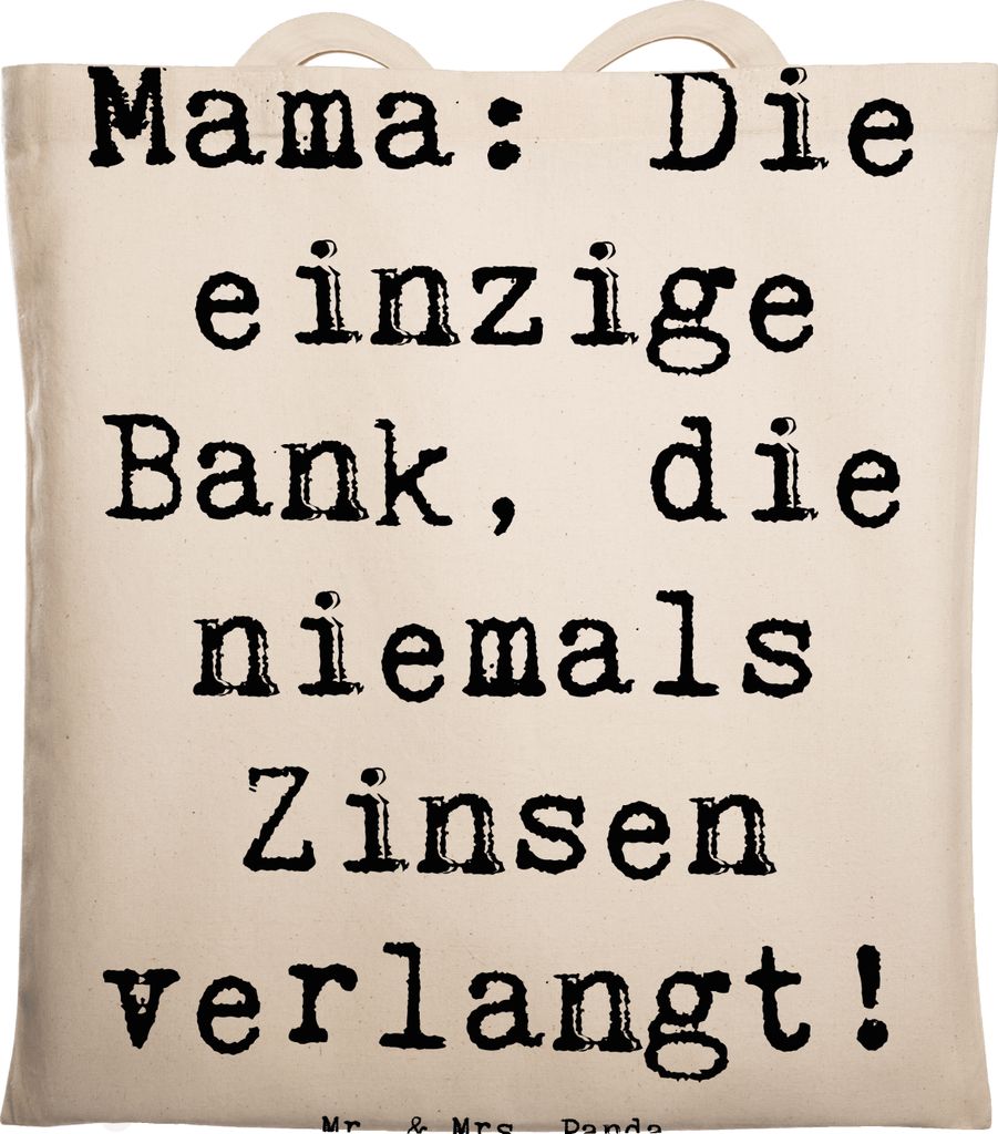 Mr. & Mrs. Panda Tote Bag Spruch Mutter Bank - Transparent - Geschenk, Geburtstage, Freude, Schultasche, Erinnerungen, Einkaufstasche, uneigennütz...