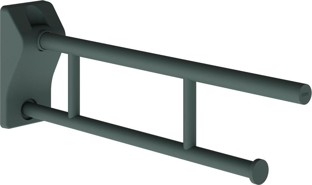 KWC AR Stützklappgriff, MEDCARE, Edelstahl, grau, 113x234x700 mm, WC-Rollenhalter