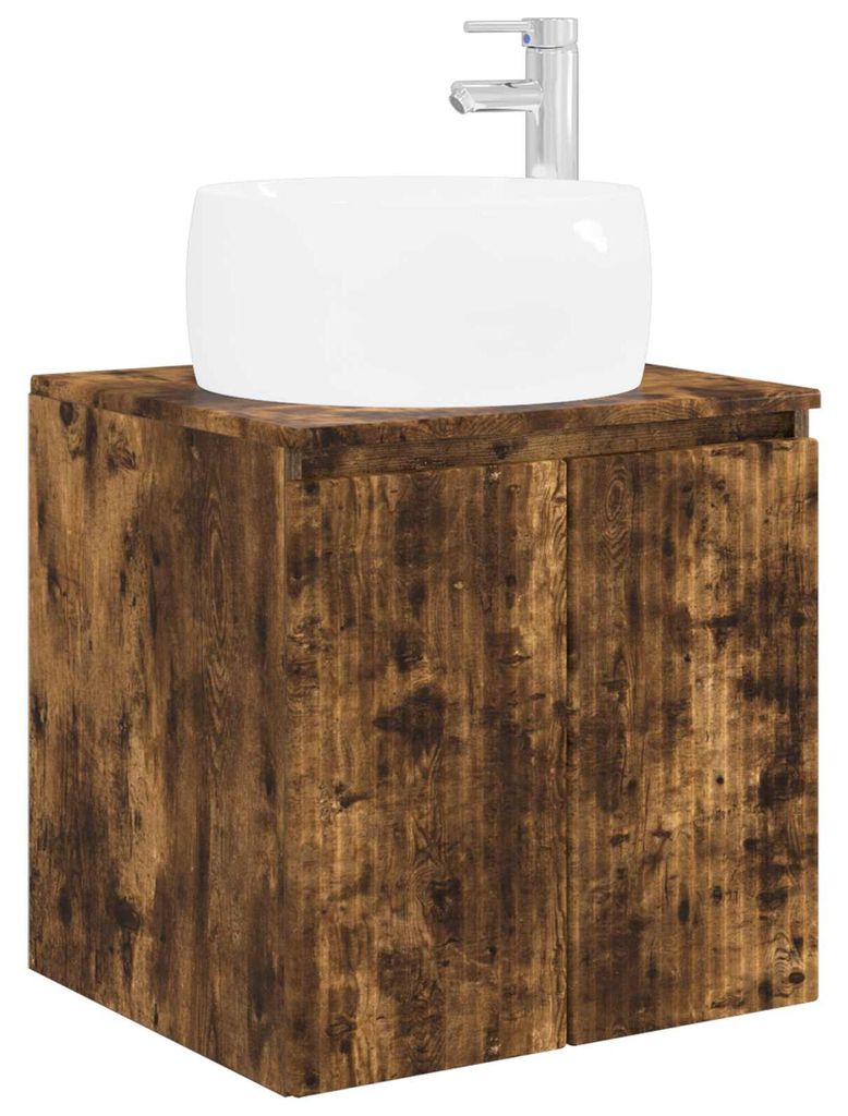vidaXL Wandmontierte Waschtisch Geräucherte Eiche 49,5 x 44,5 x 66 cm