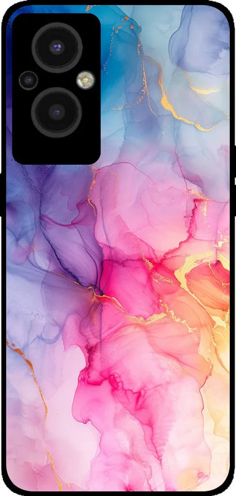 DOINK Custodia Sfumata Per Oppo Reno8 Lite 5G – Silicone TPU Traslucido, Rosa E Blu, Antiurto - 2