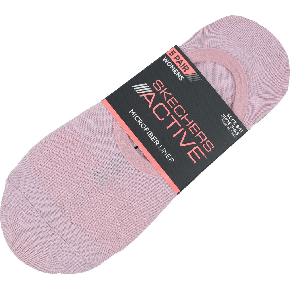 Skechers 5pk Microfiber Liner Socks S113836-PNK, Sportsokken, Damen, Rosa, Größe: 36-40