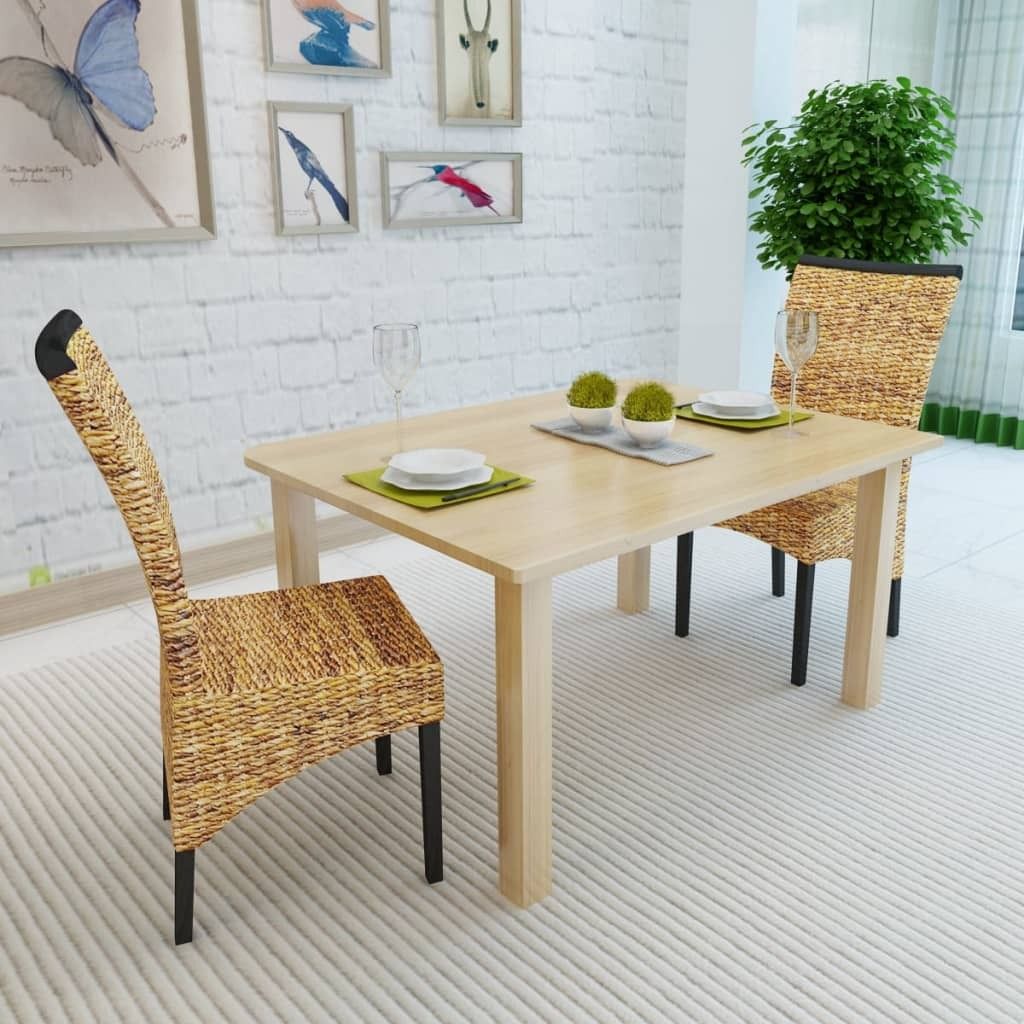 "im Sonderangebot"Esszimmerstühle 2er Set modernes - CLORIS - Polsterstühle für Esszimmer, Abaca und Mango Massivholz - 47 x 50 x 97 cm - NeuMö...