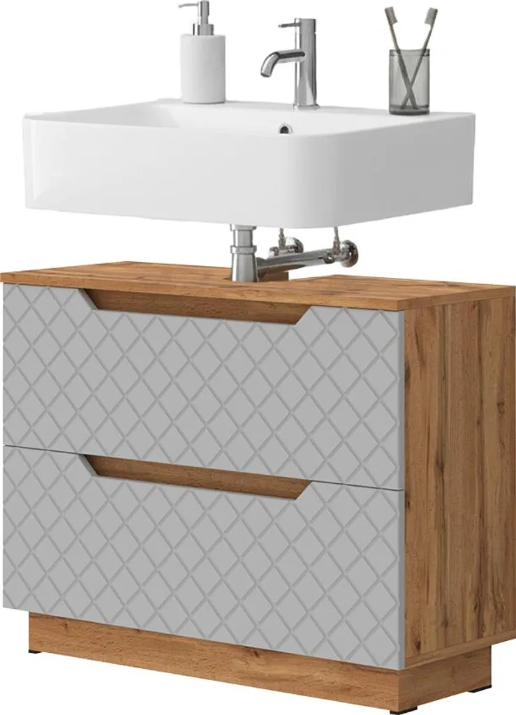 Rangement salle de bain efficace : Meuble sous vasque Vicco Lotta Gris