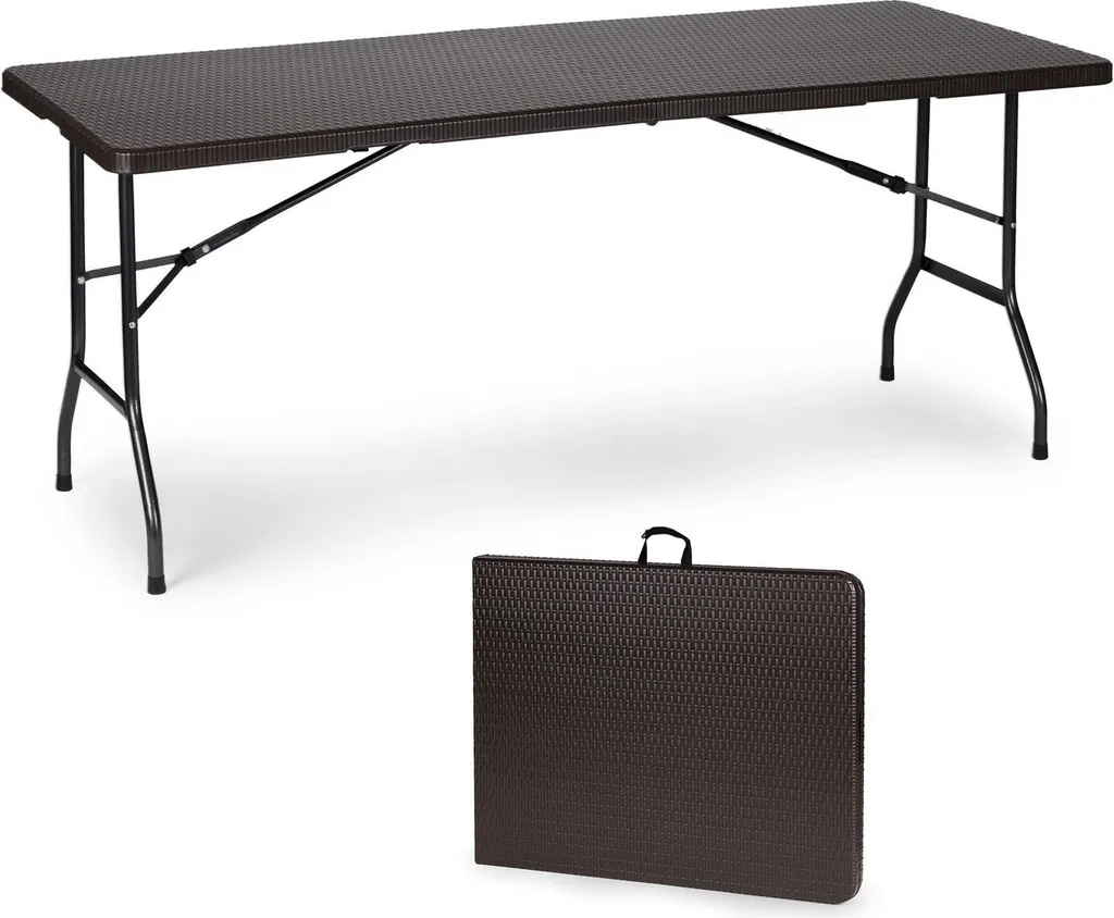 Tavolo Catering 180cm Effetto Rattan - Pieghevole e Professionale