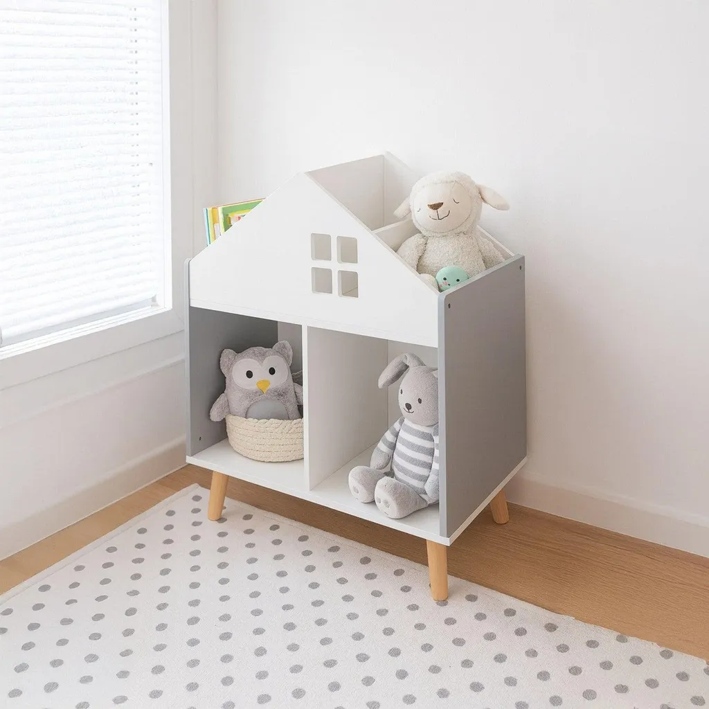 Meuble de rangement maison pour enfant en pin et MDF robuste - 3 Niveaux