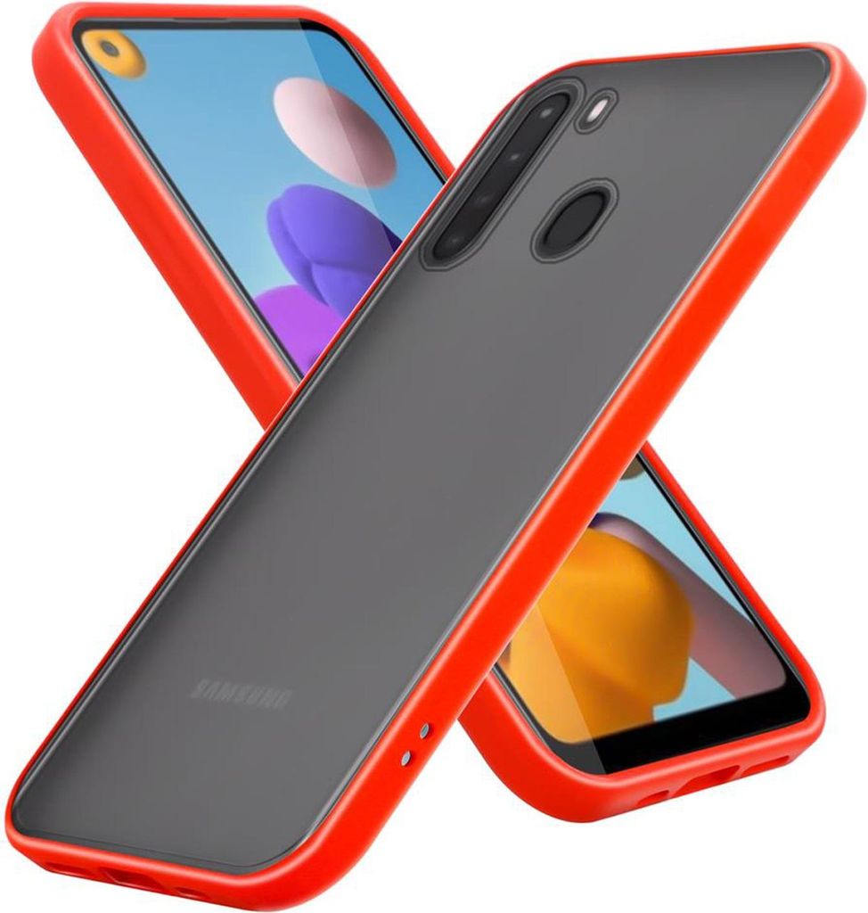 Cadorabo Hülle für Samsung Galaxy A21 Schutz Hülle in Transparent Handyhülle Hybrid Schutzhülle Etui TPU Silikon