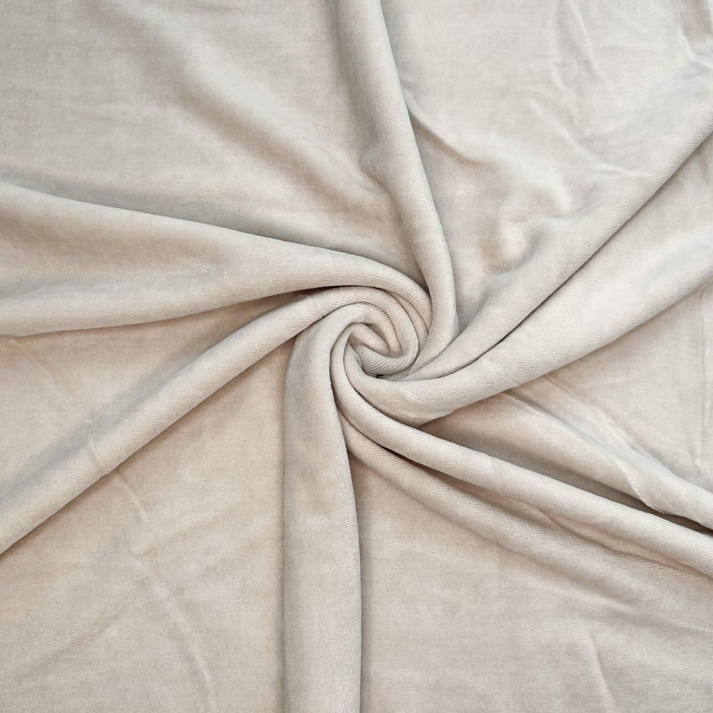 Baumwollvelours - hellbeige (Beige)