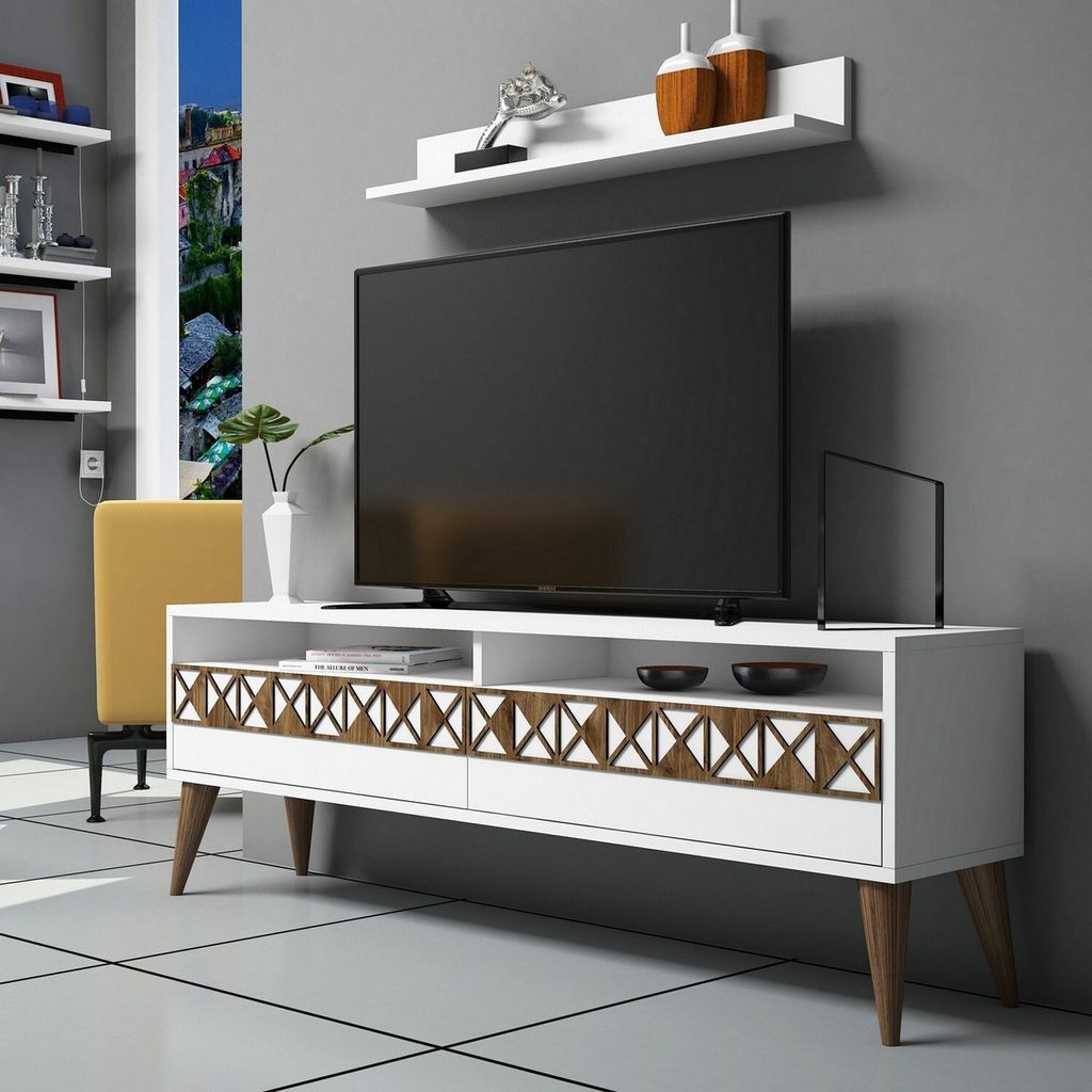 Skye Decor, Line - White, TV-Einheit, Weiß, 100 % Produktbild 